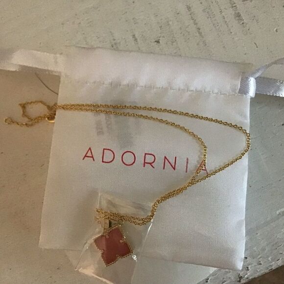 14k Yellow Gold Plated-Pink Mother of Pearl NWT - Picture 2 of 3